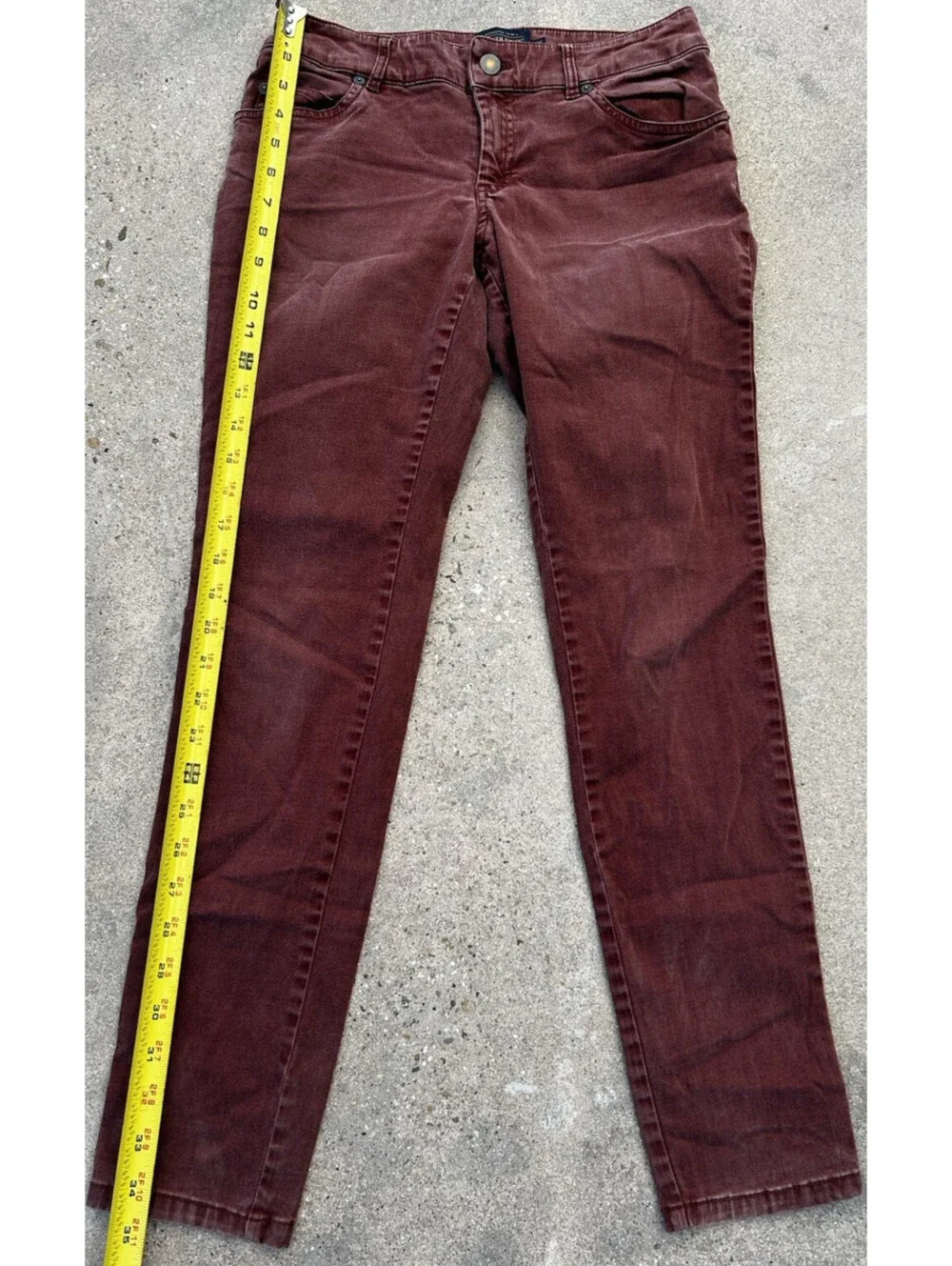 Pendleton Pants Womens 4 x 27L Red Denim Straight Leg Skinny Fit